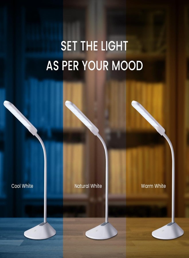 ماجيك مصباح طاولة دراسة MAGIK Scholar Sleek LED قابل لإعادة الشحن بقوة 6 واط | 3 أوضاع إضاءة (3000 كلفن - 4000 كلفن - 6500 كلفن) | خاصية التعتيم والتعديل | رقبة مرنة، محمول، مصباح مكتبي مريح للعين للأطفال والكبار | عبوة من قطعة واحدة - Image 4